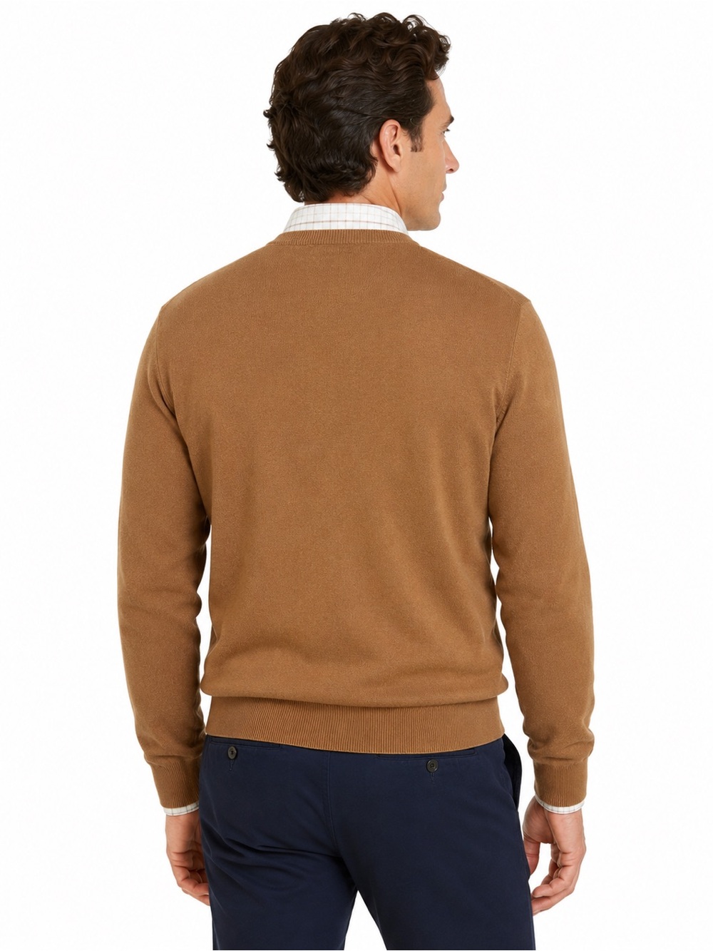 Polo Ralph Lauren Men’s Pima Cotton V-Neck Sweater Camel Brown L - Picture 3 of 6
